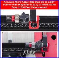 GOINGMAKE Table Saw Miter Gauge with Micro Adjust Flip Stop and Extentable Fence
