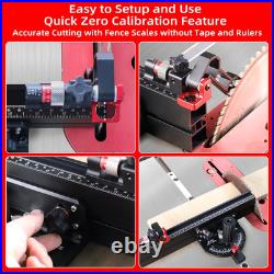 GOINGMAKE Table Saw Miter Gauge with Micro Adjust Flip Stop and Extentable Fence