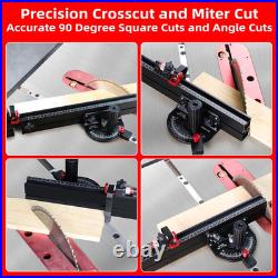 GOINGMAKE Table Saw Miter Gauge with Micro Adjust Flip Stop and Extentable Fence