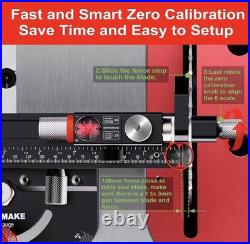 GOINGMAKE Table Saw Miter Gauge with Micro Adjustable Flip Stop