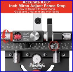 GOINGMAKE Table Saw Miter Gauge with Micro Adjustable Flip Stop