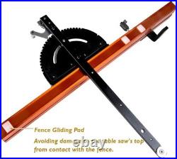 Heavy Duty Miter Gauge Extension Fence Telescoping, Reversible, Smooth Glide