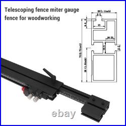Miter Gauge Fence Tablesaw Extension System Accurate Aluminum Alloy T Slot DSO