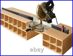Miter Saw Fence System with Adjustable Flip Stop 68 Expandable Aluminum Track