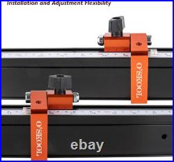 Miter Saw Fence System with Adjustable Flip Stop 68 Expandable Aluminum Track