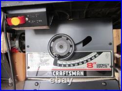 Older Craftsman 8-in. Table saw 8 with fence, miter guide, stand