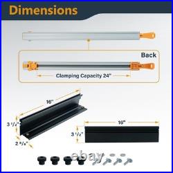 POWERTEC 24 Straight Edge Guide Clamp with 16 x 3-1/2 Band Saw Fence Resaw