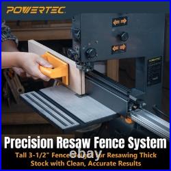 POWERTEC 24 Straight Edge Guide Clamp with 16 x 3-1/2 Band Saw Fence Resaw