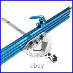POWERTEC 71391V Precision Table Saw Miter Gauge System with T-Track Fence