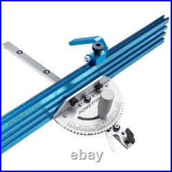 POWERTEC Table Saw Miter Gauge System 27 Stops 24 x 3 Fence Flip Stop 71391V