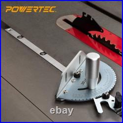 POWERTEC Universal Table Saw Miter Gauge and Aluminum Miter Bar, 27 Angle Sto
