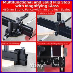 Portable Table Saw Miter Gauge 18 Fence Multifunction Flip Stop Woodworking