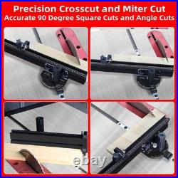 Portable Table Saw Miter Gauge 18 Fence Multifunction Flip Stop Woodworking