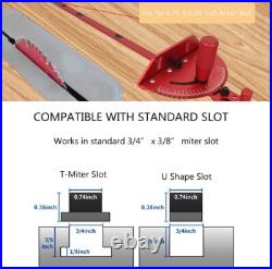 Precision Aluminum Miter Gauge for Table Saws 27 Angle Stops & Extended Fence Precision Aluminum Miter Gauge for Table Saws 27 Angle Stops & Extended Fence