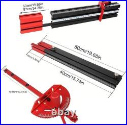 Precision Aluminum Miter Gauge with Repetitive Cut Stop Max Stock Support