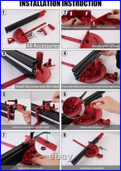 Precision Aluminum Miter Gauge with Repetitive Cut Stop Max Stock Support