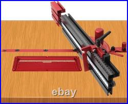 Precision Aluminum Miter Gauge with Repetitive Cut Stop Max Stock Support