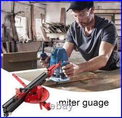 Precision Aluminum Miter Gauge with Repetitive Cut Stop Max Stock Support