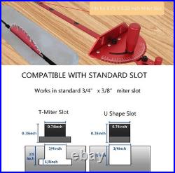 Precision Aluminum Miter Gauge with Repetitive Cut Stop Max Stock Support Precision Aluminum Miter Gauge with Repetitive Cut Stop Max Stock Support