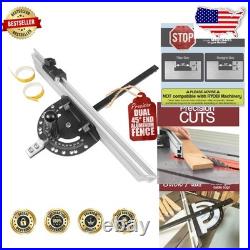 Precision Miter Gauge Aluminum Fence 45° Angled Ends Repetitive Cuts
