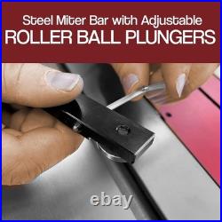 Precision Miter Gauge Aluminum Fence 45° Ends Flip Stop Woodworking