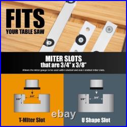 Precision Miter Gauge System for Table Saw Kit withTelescoping Fence 11 Prese