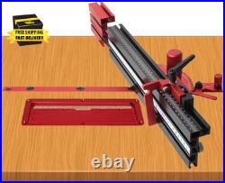 Precision Miter Gauge for Maximum Stock Support and a Repetitive Cut Flip Stop Precision Miter Gauge for Maximum Stock Support and a Repetitive Cut Flip Stop