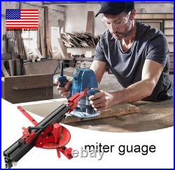 Precision Miter Gauge for Maximum Stock Support and a Repetitive Cut Flip Stop Precision Miter Gauge for Maximum Stock Support and a Repetitive Cut Flip Stop