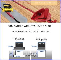 Precision Miter Gauge for Maximum Stock Support and a Repetitive Cut Flip Stop Precision Miter Gauge for Maximum Stock Support and a Repetitive Cut Flip Stop