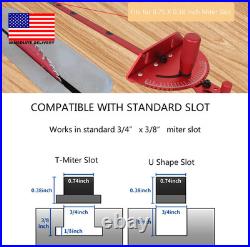 Precision Miter Gauge for Maximum Stock Support and a Repetitive Cut Flip Stop Precision Miter Gauge for Maximum Stock Support and a Repetitive Cut Flip Stop
