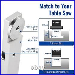 Precision Miter Gauge for Table Saw with20-36 inch Telescoping Aluminum Miter F