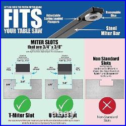 Precision Miter Gauge with Aluminum Miter Fence with 45 degree Angled Ends fo