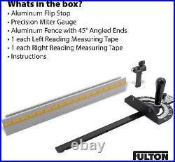 Precision Miter Gauge with Aluminum Miter Fence with 45 degree Angled Ends fo