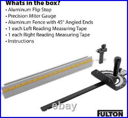 Precision Miter Gauge with Aluminum Miter Fence with 45 degree Angled Ends fo