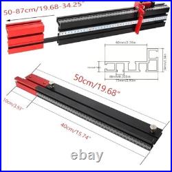 Precision Table Saw Miter Gauge 500mm Aluminum Fence Flip Stop 27 Angle Stops