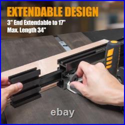 Precision Telescoping Fence Extends 17 to 34 for Woodworking Excellence Precision Telescoping Fence Extends 17 to 34 for Woodworking Excellence