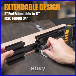 Premium 34 Telescopic Fence with Easy Calibration for Woodworking Projects