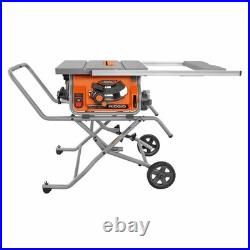 RIGID R4514 15 Amp 10 in. Portable Corded Pro Jobsite Table Saw With Stand