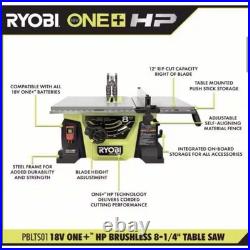 RYOBI HP 18V Brushless 8-1/4 Portable Table Saw Kit With 2 Battery + Charger NEW