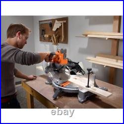 Ridgid Miter Saw Corded 15Amp Positive Stop with2Bevel+Led+Compact Blower+Inflator