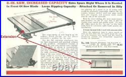 Rip Fence for Delta 8 Tilt Top Saw 34-160 860 with 7 Table Extension Installed
