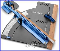 Rockler Deluxe Table Saw Crosscut Sled Telescoping Fence Flip Stop Woodworking
