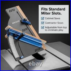 Rockler Deluxe Table Saw Crosscut Sled Telescoping Fence Flip Stop Woodworking