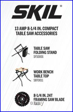 SKIL 13A Compact Corded Table Saw 24.5 Inch Rip Capacity Rack and Pinion Fence