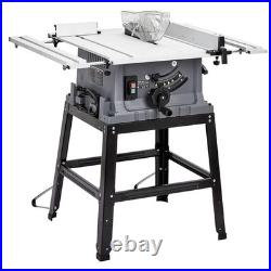 Table Saw, 10 Inch 15A Multifunctional Saw with Stand & Push Stick, 90° Cross