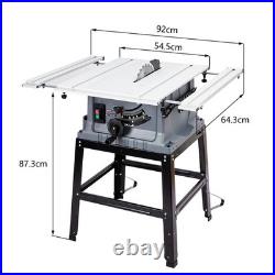 Table Saw, 10 Inch 15A Multifunctional Saw with Stand & Push Stick, 90° Cross