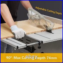 Table Saw, 10 Inch 15A Multifunctional Saw with Stand & Push Stick, 90° Cross Table Saw, 10 Inch 15A Multifunctional Saw with Stand & Push Stick, 90° Cross