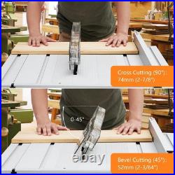 Table Saw, 10 Inch 15A Multifunctional Saw with Stand & Push Stick, 90° Cross