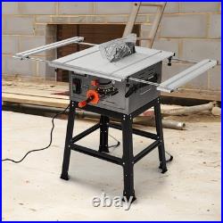 Table Saw, 10 Inch 15A Multifunctional Saw with Stand & Push Stick, 90° Cross Table Saw, 10 Inch 15A Multifunctional Saw with Stand & Push Stick, 90° Cross