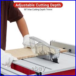 Table Saw, 10 Inch 15A Multifunctional Saw with Stand & Push Stick, 90° Cross C